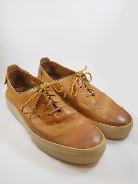 Frye Beacon Brown Leather Low-Top Sneakers Mens Size 12 Distressed